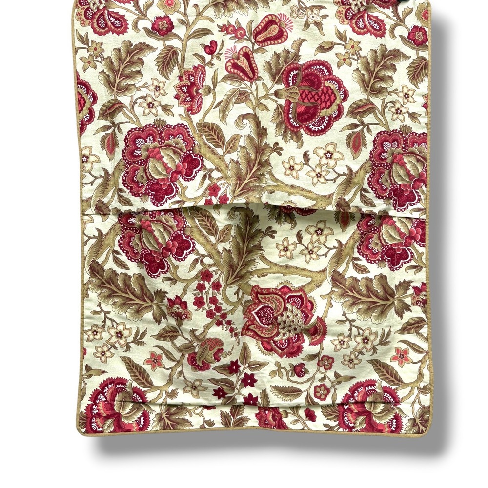 Set of 2 Standard Waverly Imperial Dress Antique Pillow Shams Cream Red Floral - Picture 6 of 8